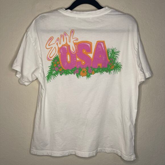 Daydreamer 'Beach Boys Surf USA' Boyfriend Graphic Tee White - Size XS - Picture 6 of 6